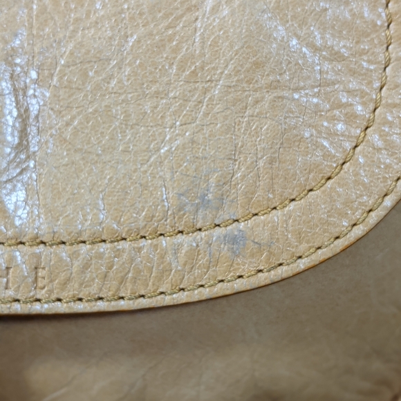 Lamarthe Tan Leather Crossbody Saddlebag Purse - Picture 8 of 12